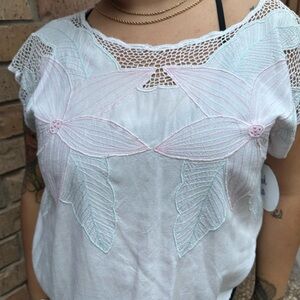 Elegant White Lace Floral Top